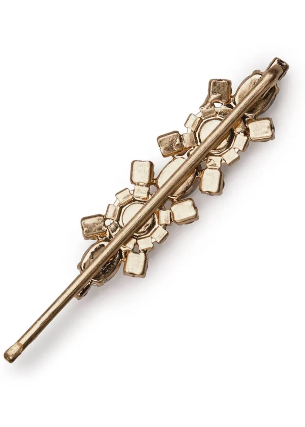 Love Vintage Deco Crystal Hairslide Gold