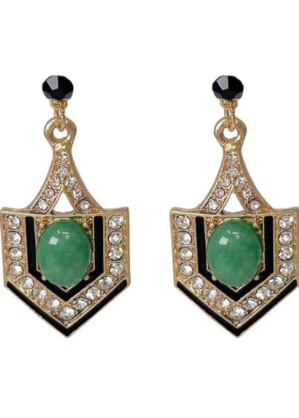 Love Vintage Eygptian Queen 20's Earrings Green