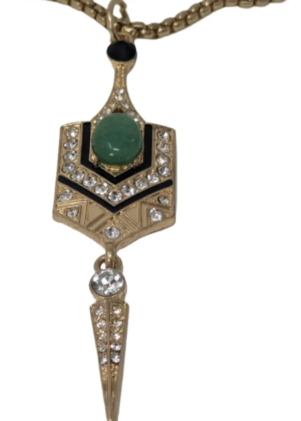 Love Vintage Eygptian Queen 20's Necklace Green