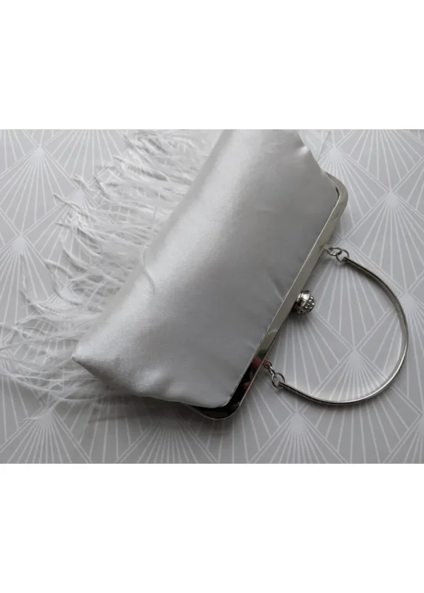 Love Vintage Feather Art Deco Handbag White