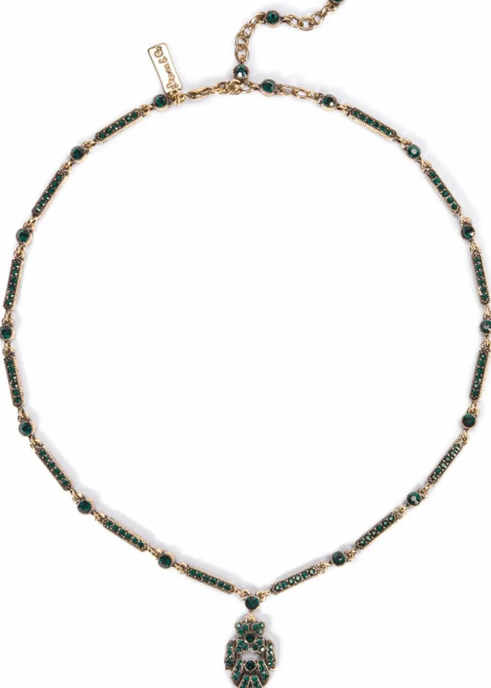 Love Vintage Theda Art Deco 20's Necklace Green