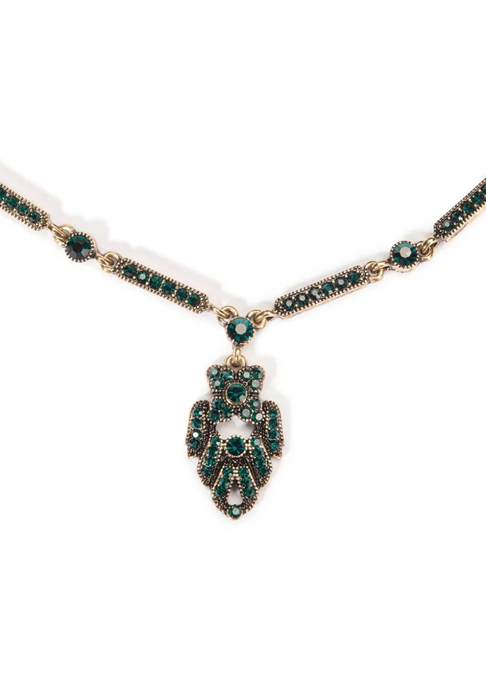 Love Vintage Theda Art Deco 20's Necklace Green