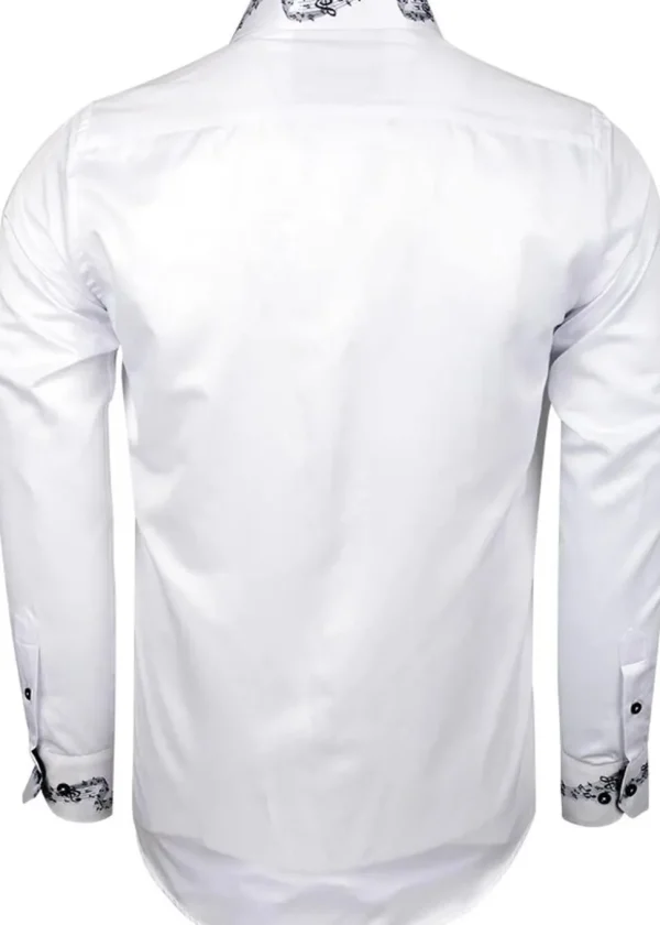 Makrom Mens Music Notes Shirt White