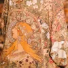 Market Of Stars Dreamweaver Art Nouveau Mucha Short Kimono Brown