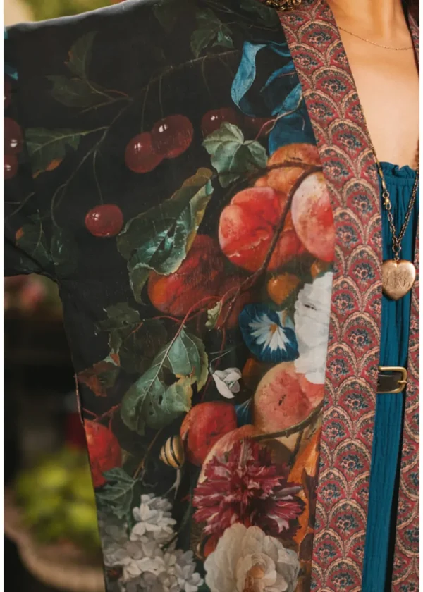 Market Of Stars Flight of Fancy Long Kimono Black