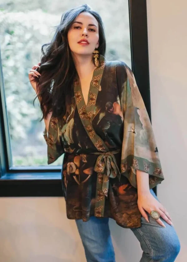 Market Of Stars Heartwork Gentileschi Midi Kimono in Multi