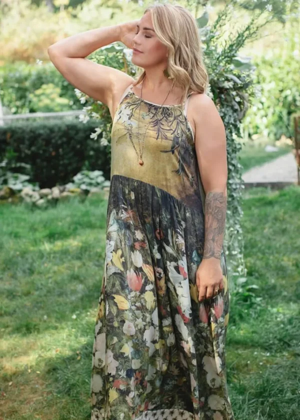 Market Of Stars I Dream In Flowers Bohéme Maxi Dress Green