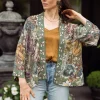 Market Of Stars Love Grows Wild Floral Short Kimono Green