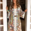 Market Of Stars Love Language Long Kimono Blue