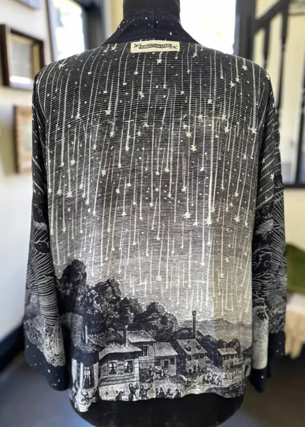 Market Of Stars Stargazer Falling Stars Short Kimono Black