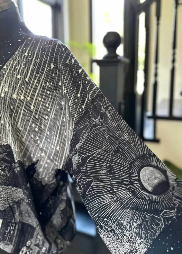 Market Of Stars Stargazer Falling Stars Short Kimono Black