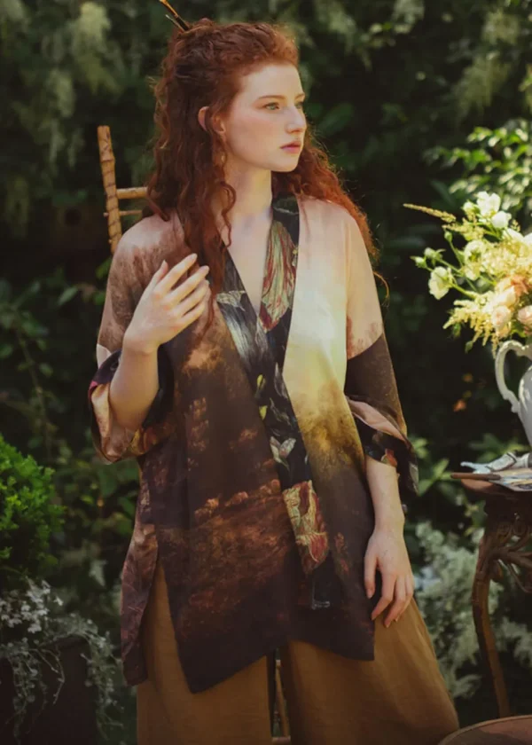 Market Of Stars The Artist Midi Kimono Brown