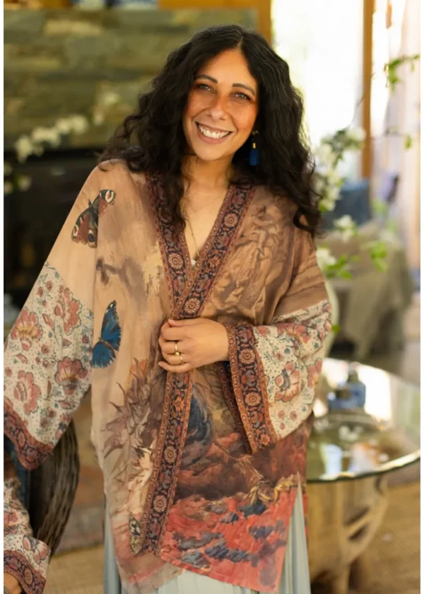 Market Of Stars The Storyteller Midi Kimono Brown