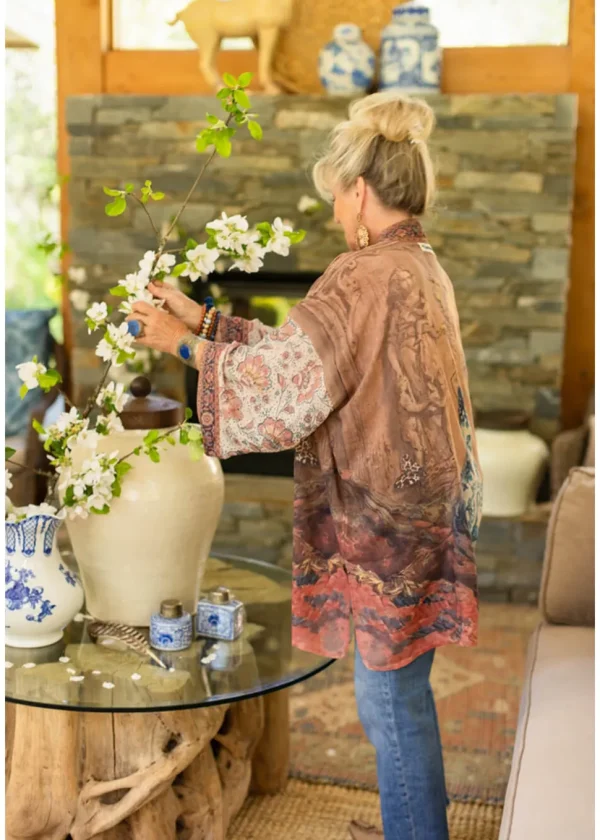 Market Of Stars The Storyteller Midi Kimono Brown