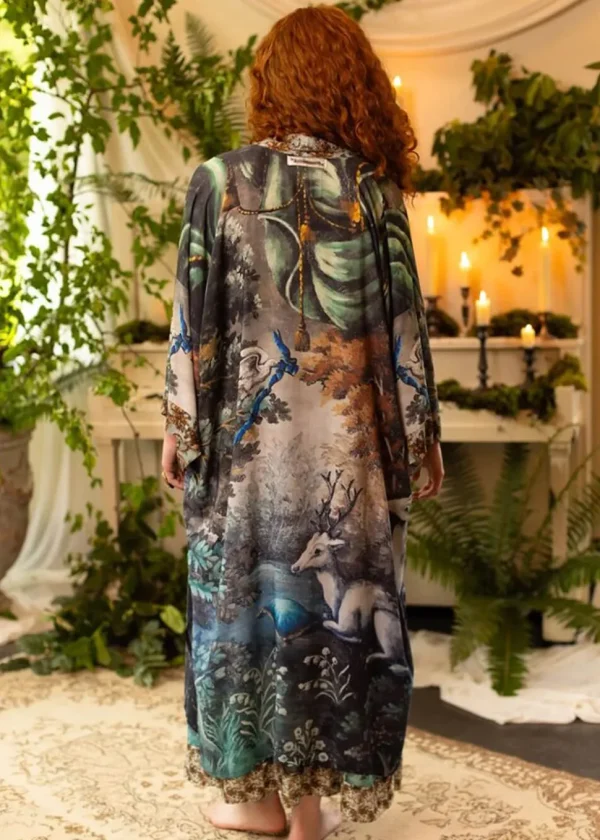 Market Of Stars Theatre Of Dreams Deer Long Kimono Multi