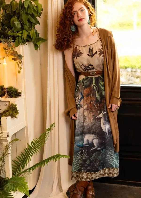Market Of Stars Theatre Of Dreams Deer Maxi Dress Kimono Multi