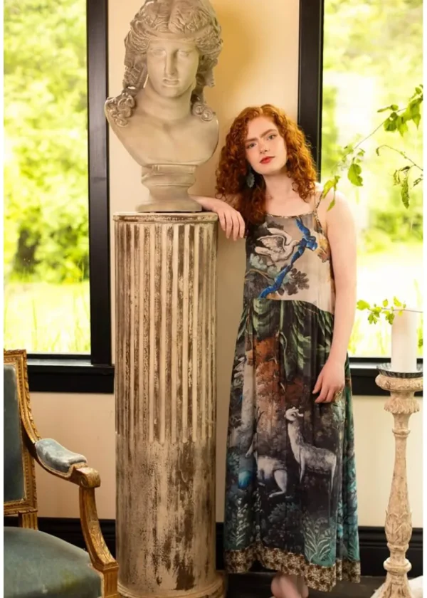 Market Of Stars Theatre Of Dreams Deer Maxi Dress Kimono Multi