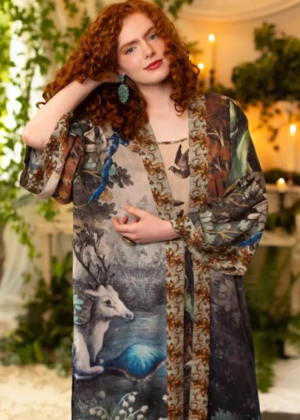 Market Of Stars Theatre Of Dreams Deer Long Kimono Multi