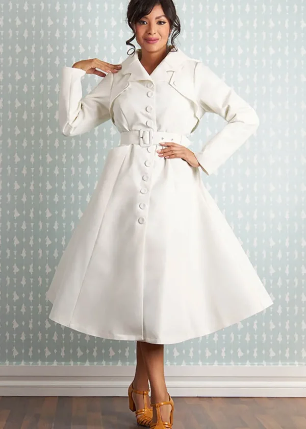 Miss Candyfloss Anais May Water Resistant 50's Trenchcoat Cream