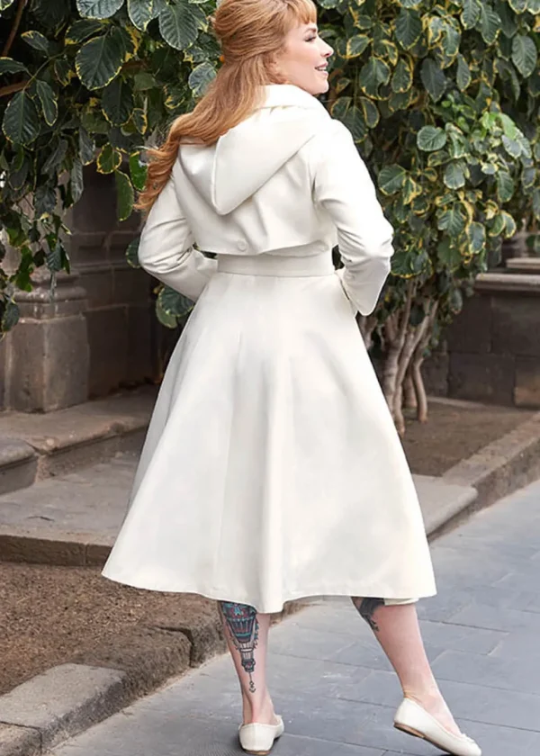 Miss Candyfloss Anais May Water Resistant 50's Trenchcoat Cream