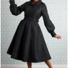 Miss Candyfloss Bernadette Lou Water Resistant 50's Trenchcoat Black
