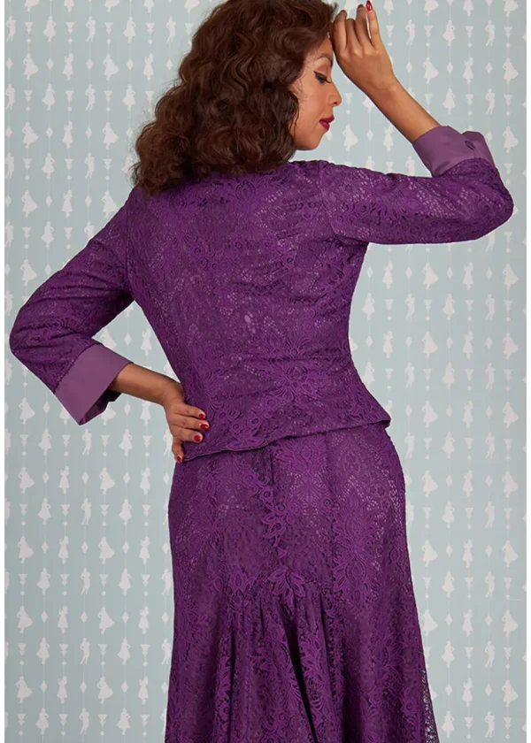 Miss Candyfloss Dessa Violette Lace Reversable 40's Blazer Purple