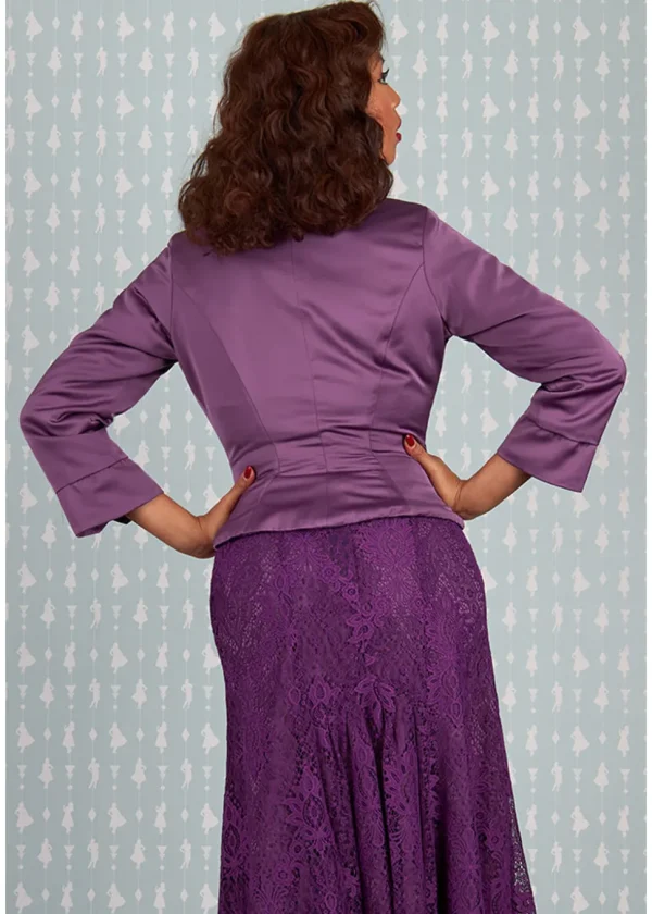 Miss Candyfloss Dessa Violette Lace Reversable 40's Blazer Purple