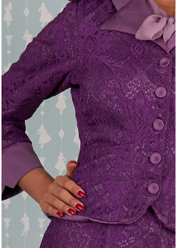 Miss Candyfloss Dessa Violette Lace Reversable 40's Blazer Purple