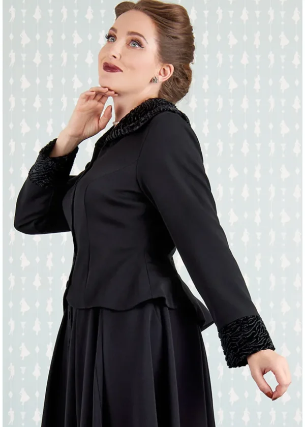 Miss Candyfloss Siliva Lou Faux-Fur 40's Blazer Jacket Black
