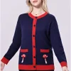 Miss Lulo Adley Red Panda Mushroom Cardigan Navy Blue