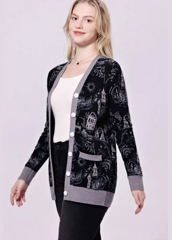 Miss Lulo Fiona Dark Towers Cardigan Black