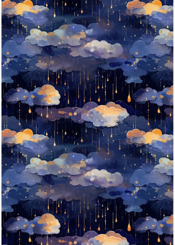 Miss Lulo Lily Raining Clouds 50's Swing Dress Navy