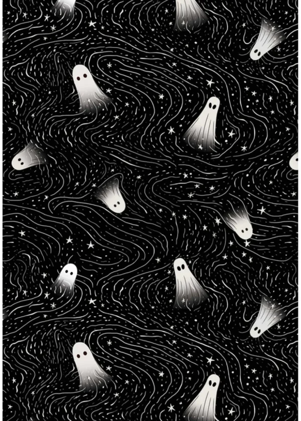 Miss Lulo Lily Spooky Ghosts 50's Swing Dress Black