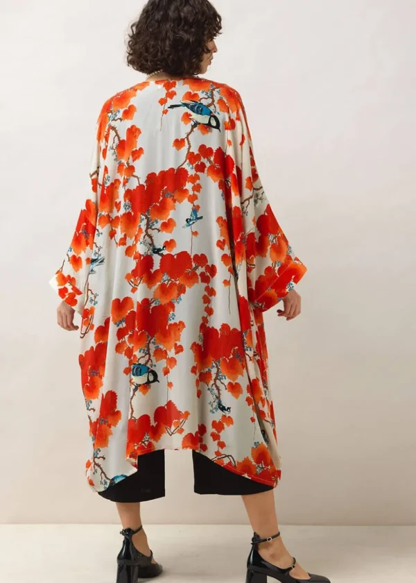 One Hundred Stars Acer Long Kimono Red
