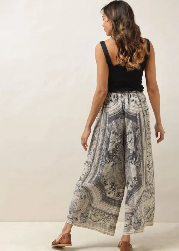 One Hundred Stars Cherub Crepe Palazzo Trousers Natural