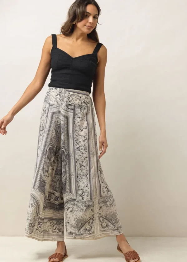 One Hundred Stars Cherub Crepe Palazzo Trousers Natural