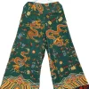 One Hundred Stars Dragon Crepe Palazzo Trousers Green