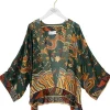 One Hundred Stars Dragon Short Kimono Green