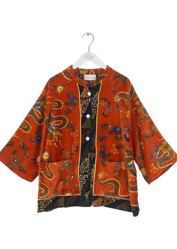 One Hundred Stars Dragon Velvet Jacket Rust