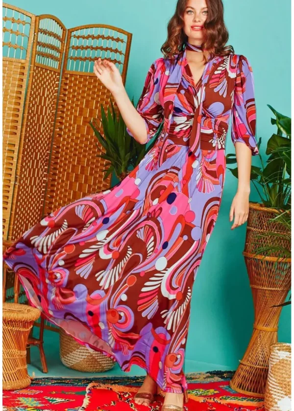 Onjenu Deborah Sugar Love 70's Maxi Dress Multi