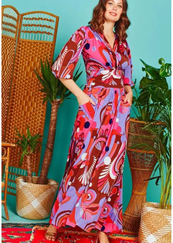 Onjenu Deborah Sugar Love 70's Maxi Dress Multi