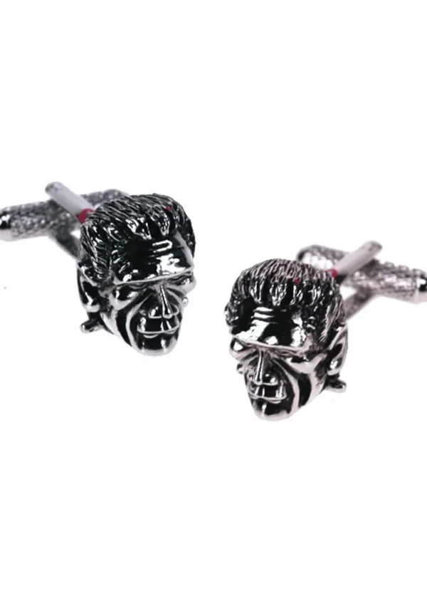 Onyx Art Men Cufflinks Frankenstein Silver