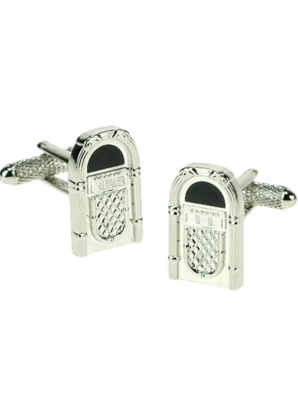 Onyx Art Men Cufflinks Jukebox Silver