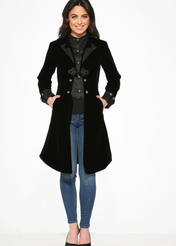 Orchid Bloom Amina Velvet Jacket Black