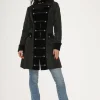 Orchid Bloom Artemis Jacquard Coat Black
