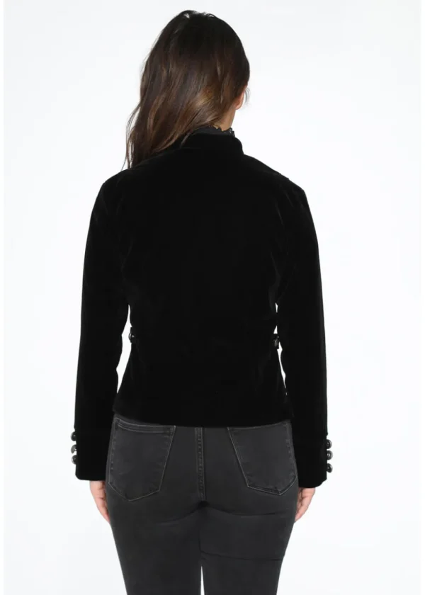 Orchid Bloom Kahina Velvet Jacket Black