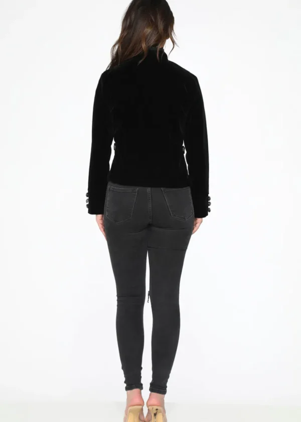 Orchid Bloom Kahina Velvet Jacket Black