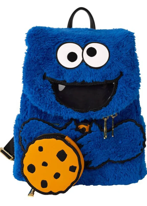 PRE-ORDER Loungefly Sesame Street Cookie Monster Plush Backpack Blue