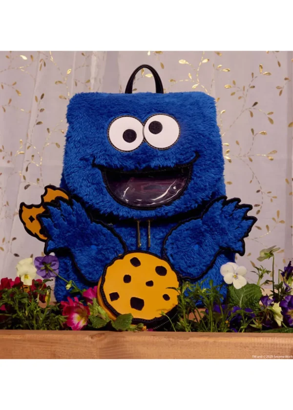 PRE-ORDER Loungefly Sesame Street Cookie Monster Plush Backpack Blue