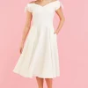 Pretty Dress Company Fatale Bow 50's Midi Swing Dress Ivory